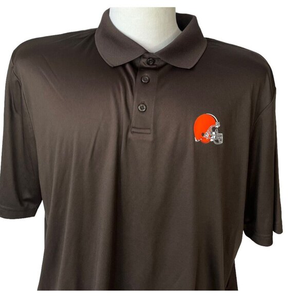 Fanatics NFL Cleveland Browns Polo Shirt Men 2XL Brown Golf Helmet - Picture 3 of 7